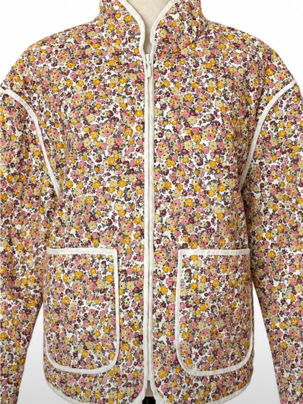 Cottagecore Joe Fresh x Jillian Harris Floral Quilted Jacket Small Prairie Boxy